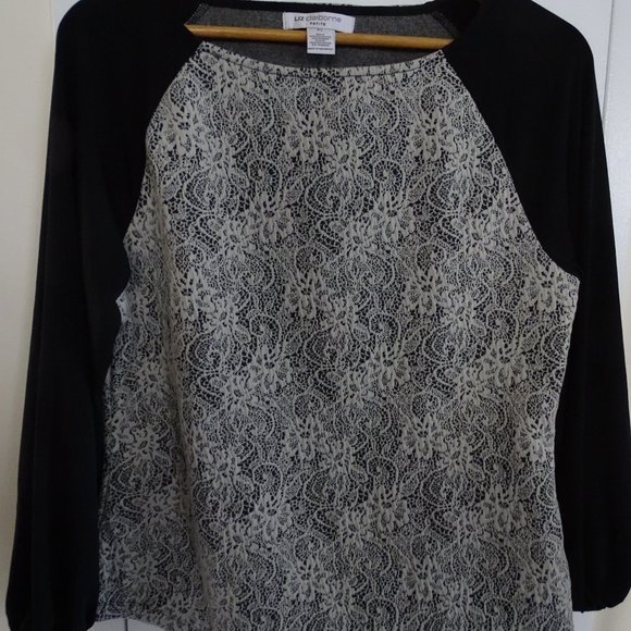 Black Multi Liz Claiborne Collection Petite Large NWT - Picture 2 of 3